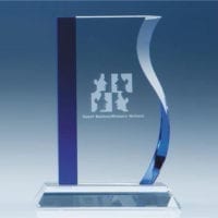 175cm Optical Crystal Blueline Wave Awards