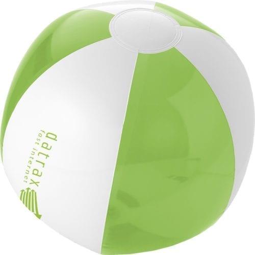 25cm Transparent Two Tone Beach Balls Green Branded