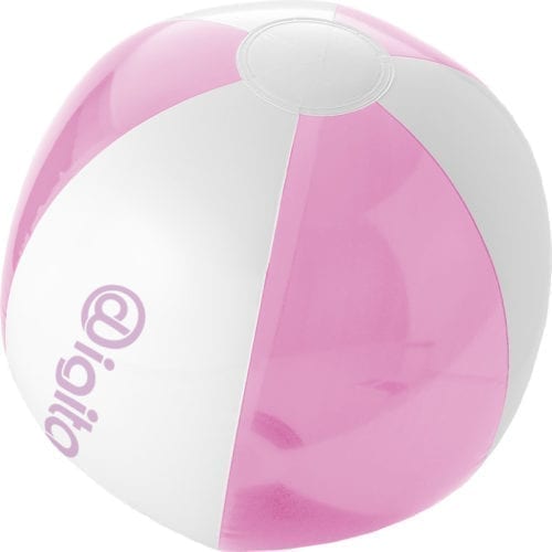 25cm Transparent Two Tone Beach Balls Pink Branded