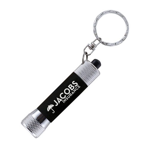 3 LED Soft Touch Torch Keyrings Black