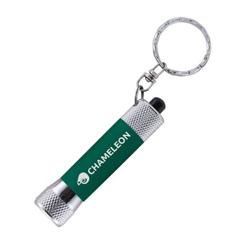 3 LED Soft Touch Torch Keyrings Dk Green