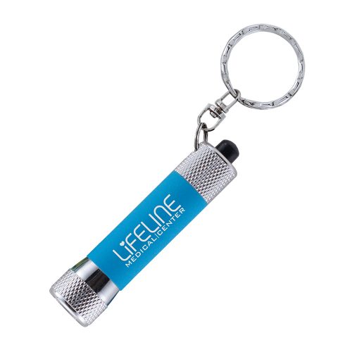 3 LED Soft Touch Torch Keyrings Lt Blue