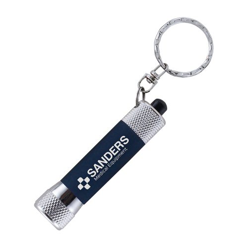 3 LED Soft Touch Torch Keyrings Navy Blue