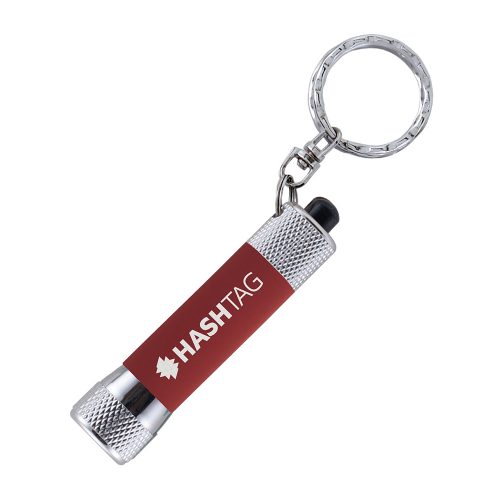 3 LED Soft Touch Torch Keyrings Red
