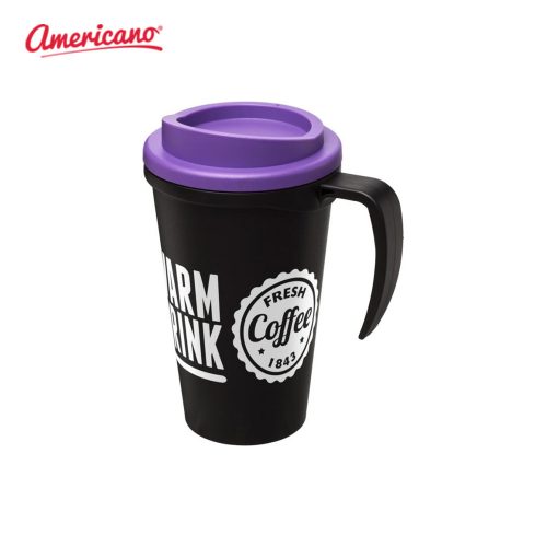 Americano Grande 350ml Thermal Mugs Solid Black Purple