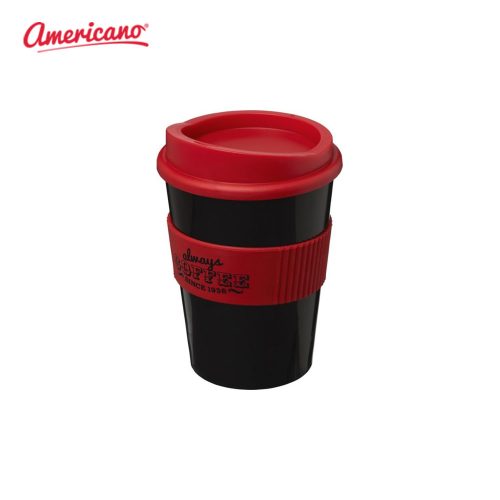 Americano Medio 300ml Mugs Solid Black Red