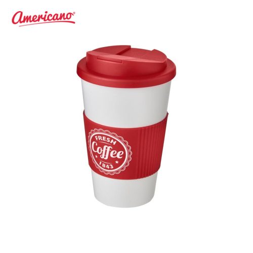 Americano Non Spill 350 ml Thermal Mugs White Red
