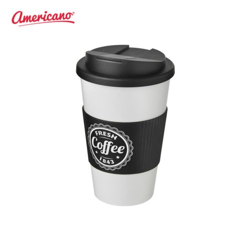 Americano Non Spill 350 ml Thermal Mugs White Solid Black