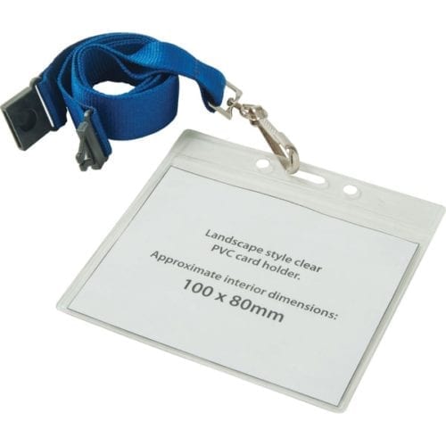 Clear Lanyard Pouches Lanscape 100 x 80 mm