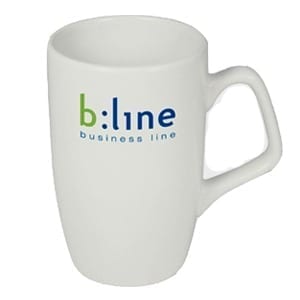 Corporate earthenware promotional mug