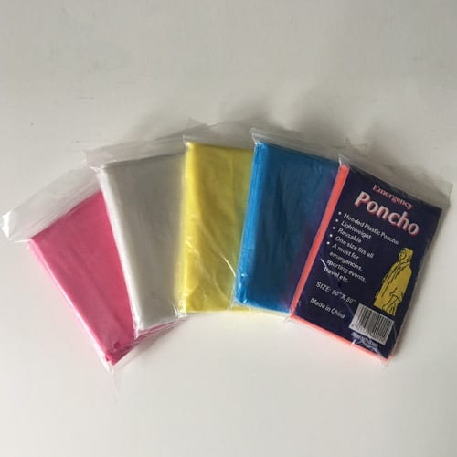 Disposable 0 02mm PE Rain Poncho packaging