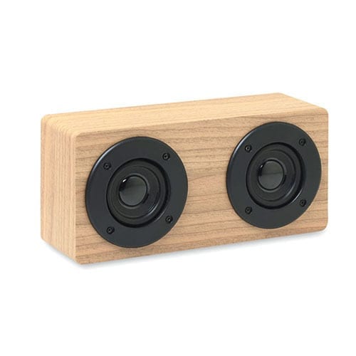 Double Wooden Speaker Front Angled