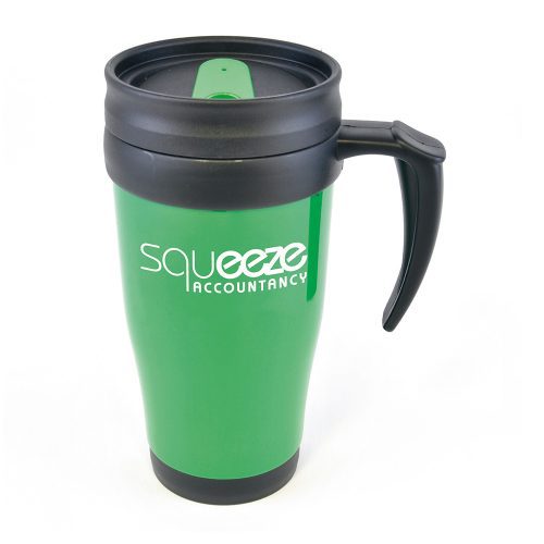 Polo Plus 400ml Solid Coloured Travel Mugs Dk Green