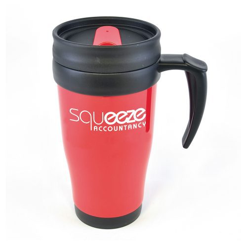 Polo Plus 400ml Solid Coloured Travel Mugs Red