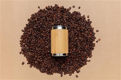 Promotional Bamboo 270ml Tumbler with coffee beans