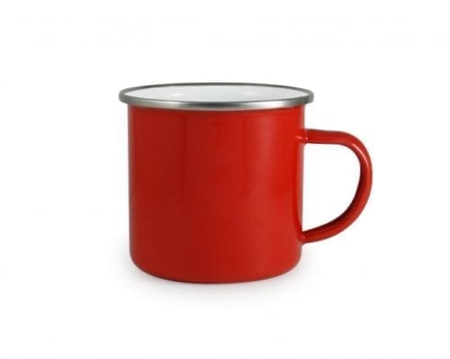 Promotional Enamel Mugs in Red