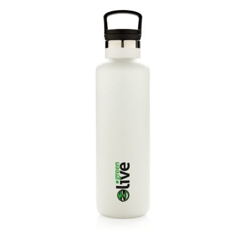 Vacuum Insulated 600ml Leak Proof Bottle White Branded with Logo 3 scaled