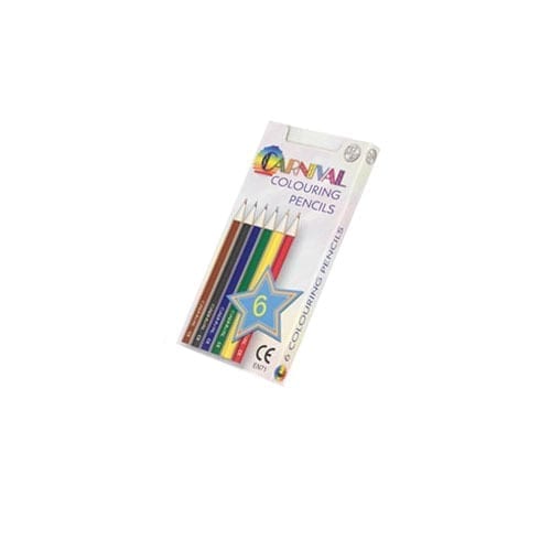 6 Pack Half Size Carnival Colouring Pencils