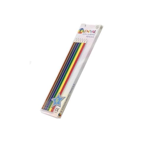 6 Pack Full Size Carnival Colouring Pencils