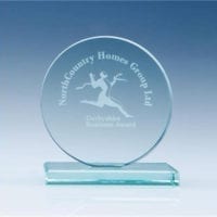 15cm x 12mm Jade Glass Circle Awards