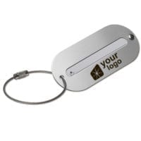 Aluminium Luggage Tag With Metal Cord Fastening