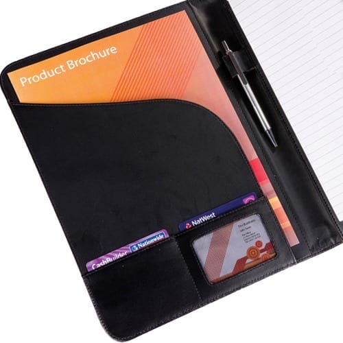 ZP9513008 Black Balmoral Leather A4 Conference Folders