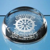 9cm Lead Crystal Flat Top Dome Paperweights
