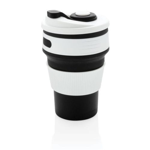 Promotional Foldable Silicone Cups Black side View
