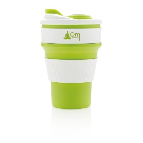 Promotional Foldable Silicone Cups Branded Green