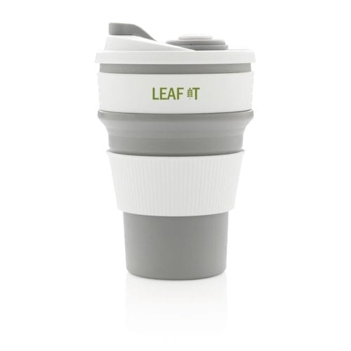 Promotional Foldable Silicone Cups Branded Grey