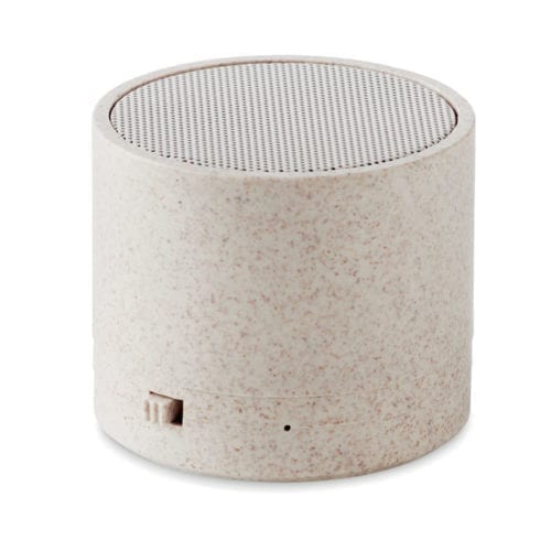 Promotional Wheat Round Bass Speakers Beige side view