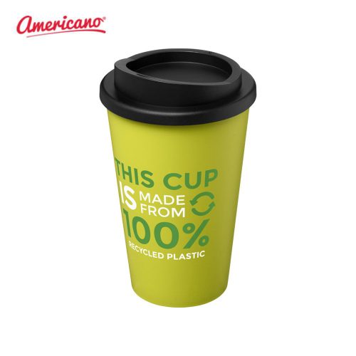 Americano Recycled 350 ml Insulated Tumblers Lime Solid Black