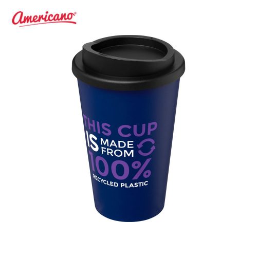 Americano Recycled 350 ml Insulated Tumblers Navy Blue Solid Black