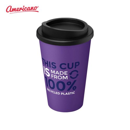 Americano Recycled 350 ml Insulated Tumblers Purple Solid Black