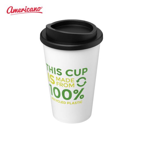 Americano Recycled 350 ml Insulated Tumblers White Solid Black
