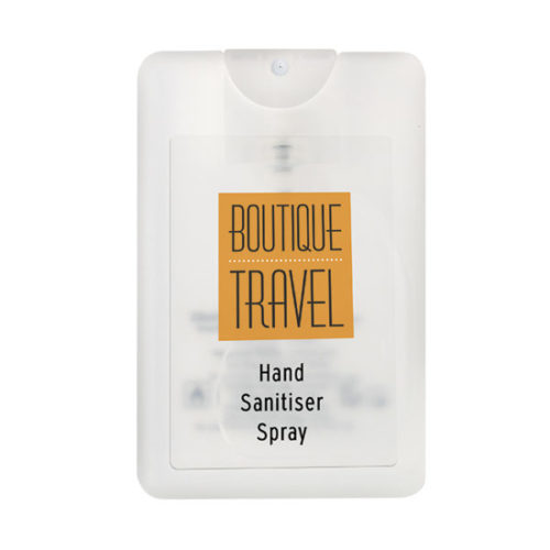 Promotional 20ml Credit Card Hand Sanitiser Spray Clear with Logo