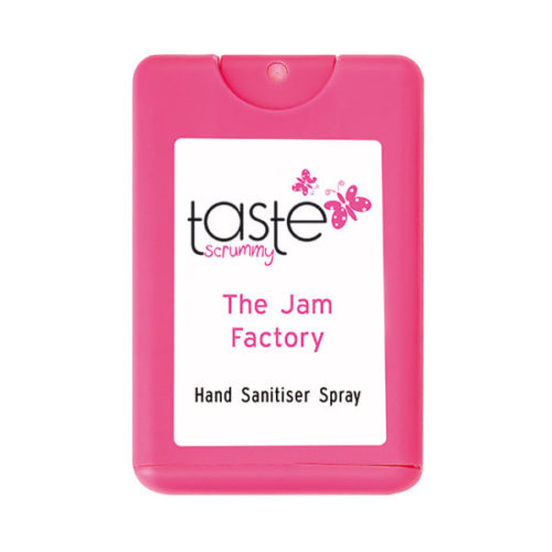Promotional 20ml Credit Card Hand Sanitiser Spray Pink with Logo