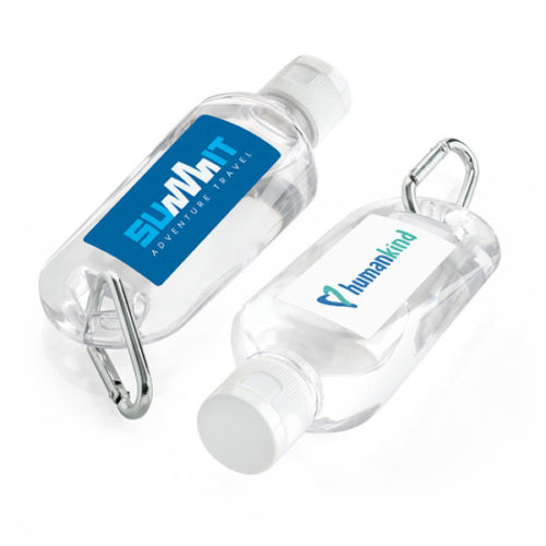 Promotional 70ml Hand Sanitiser Gel on a Clip clear