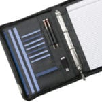 promotional branded zipped leather ring binders