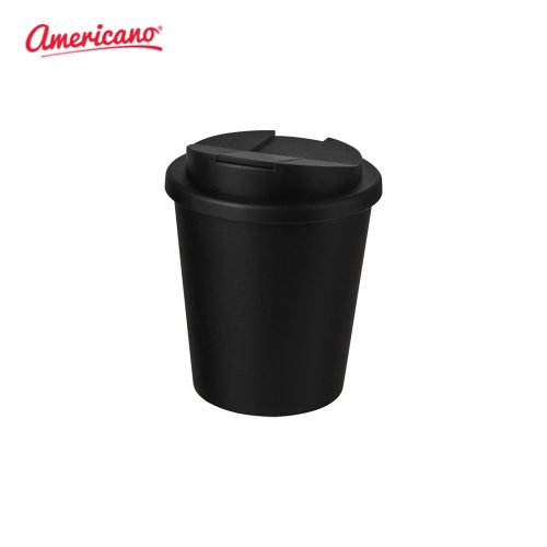 Americano Espresso 250ml Recycled Tumbler with Spill Proof Lid Solid Black