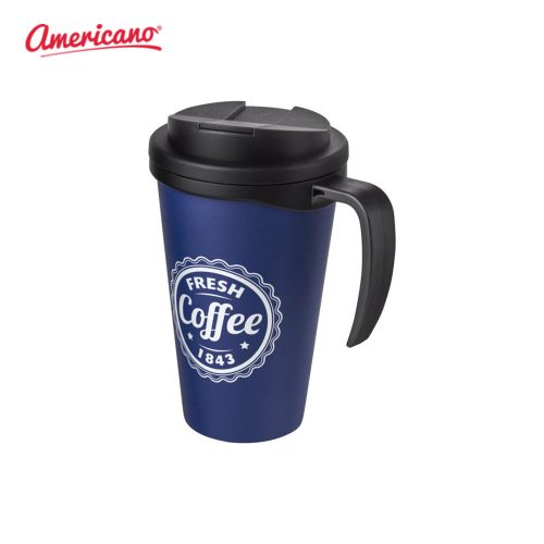 Americano Grande 350ml Mug with Spill Proof Lid Blue Black
