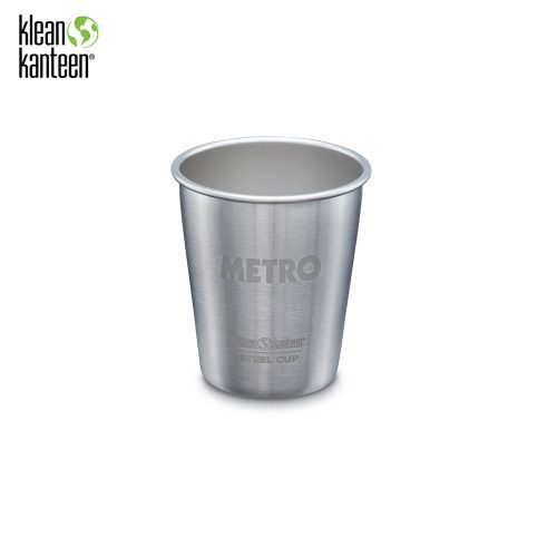 Cup Brushed Stainless 295ml Logo 1