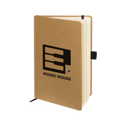 Broadstairs Eco A5 Kraft Paper Notebook Natural Black Details