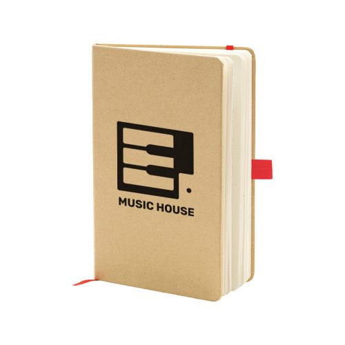 Broadstairs Eco A5 Kraft Paper Notebook Natural Red Details