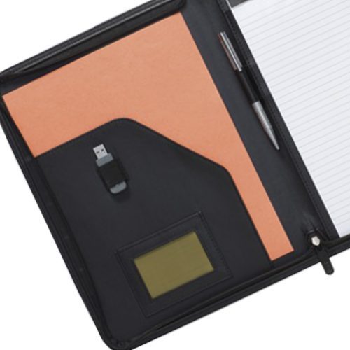 Dartford A4 Zipped Folder Black main