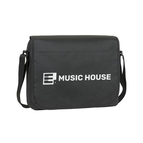 Whitfield Eco Recycled Messenger Business Bag Black Closed