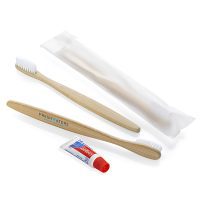 Bamboo Toothbrush and Colgate Toothpaste