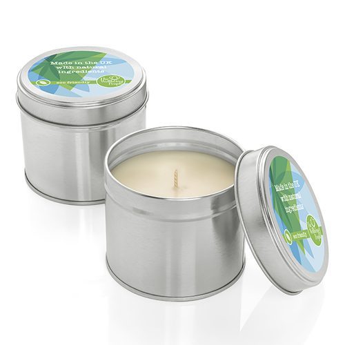 Branded 135g Natural Wax Candle in a Tin