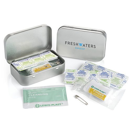 Branded First Aid Kit in a Tin
