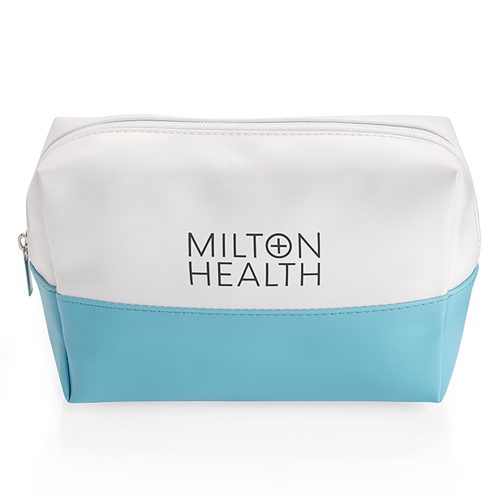 Branded Pastel Coloured Toiletry Bag Blue Front